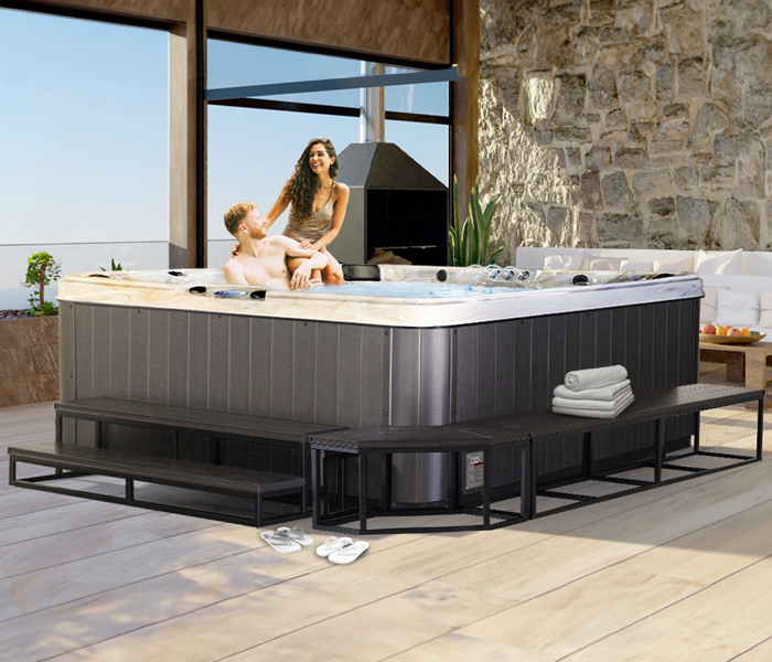  hot tub being used in a family setting